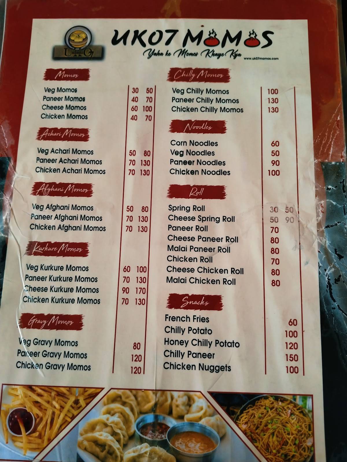 UK07 MOMOS menu