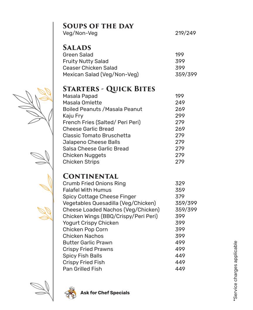 URBAN RESTOBAR menu