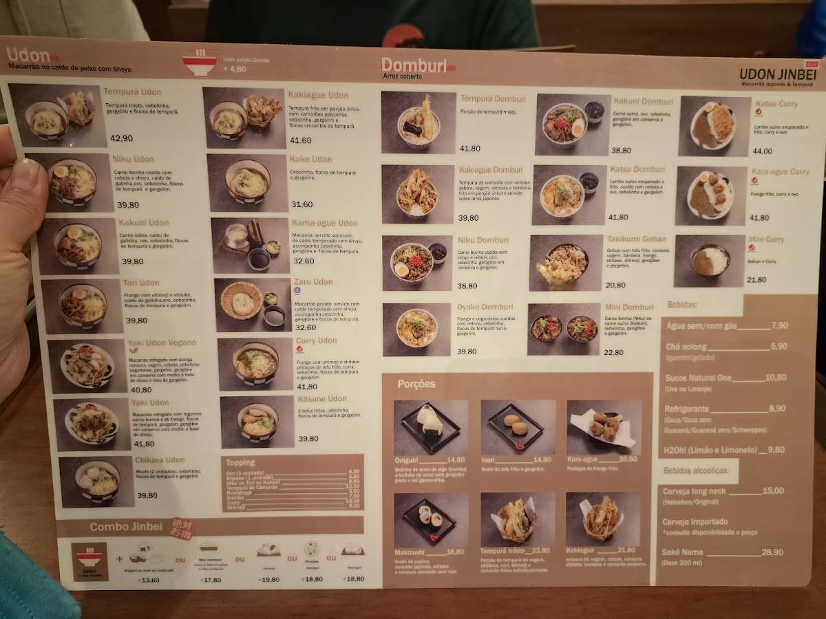 Udon Jinbei cardápio