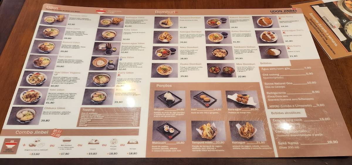 Udon Jinbei cardápio