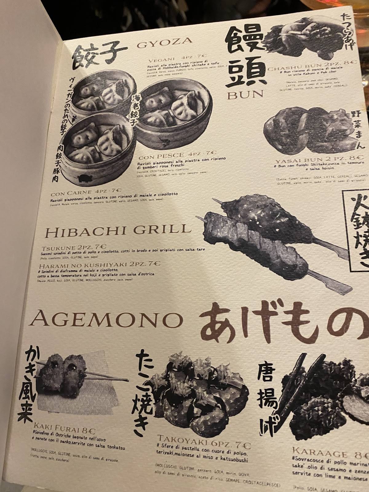 Menu di Umami - Trattoria Giapponese 