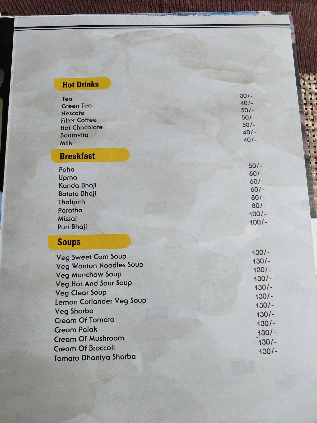 Urban Wada Pure Veg Family Restaurant menu