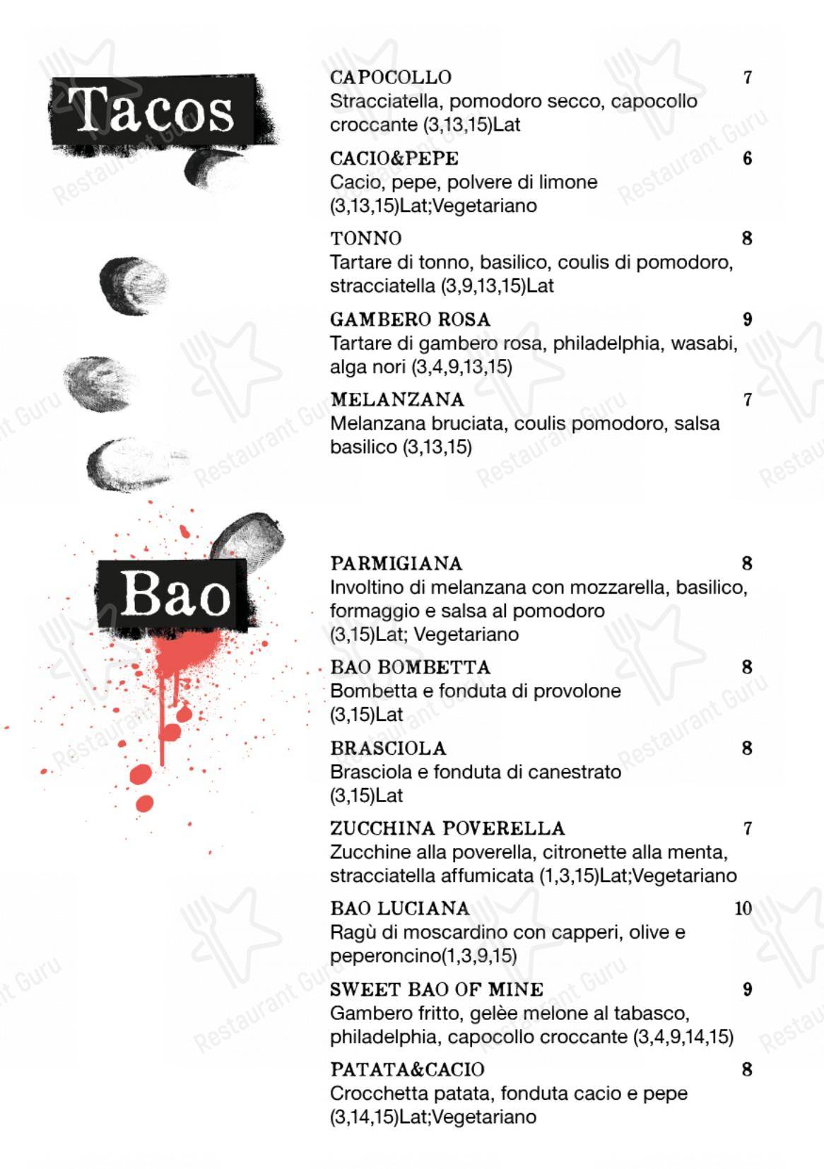 Menu bar per Urban - L'Assassineria Urbana ristorante
