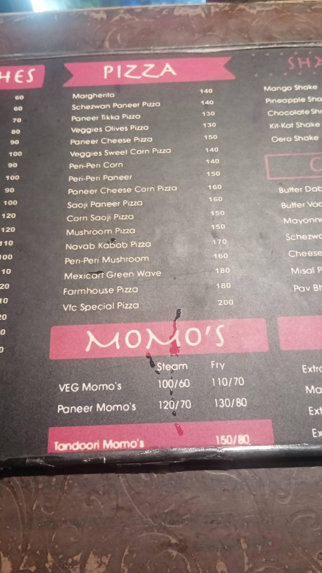 VFC TIRANGA SANDWICH HUB menu