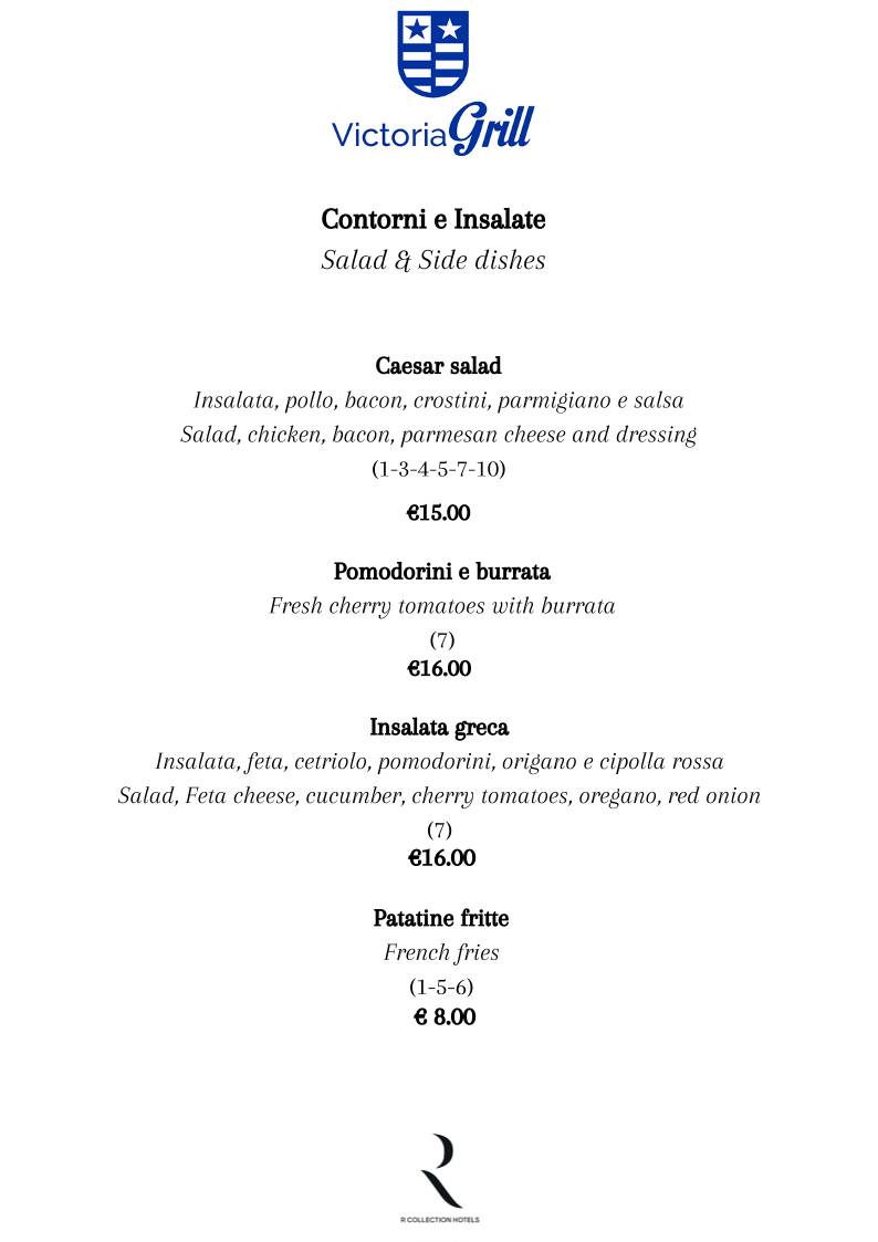 Menu di Victoria Grill 