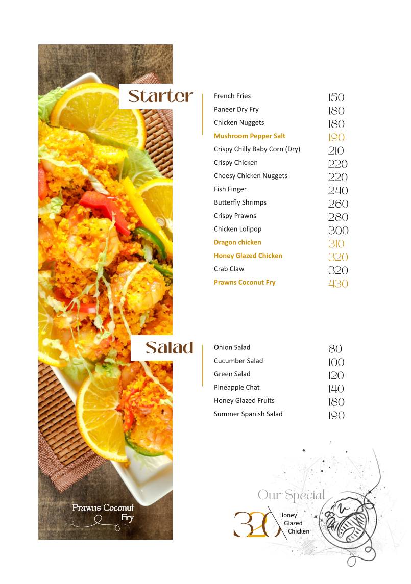 Pappaji Restaurant menu