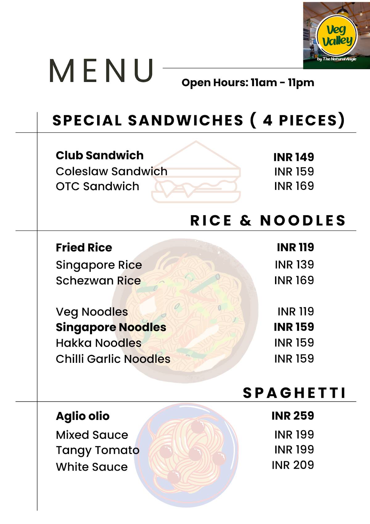 Veg Valley by The Natural Angle menu