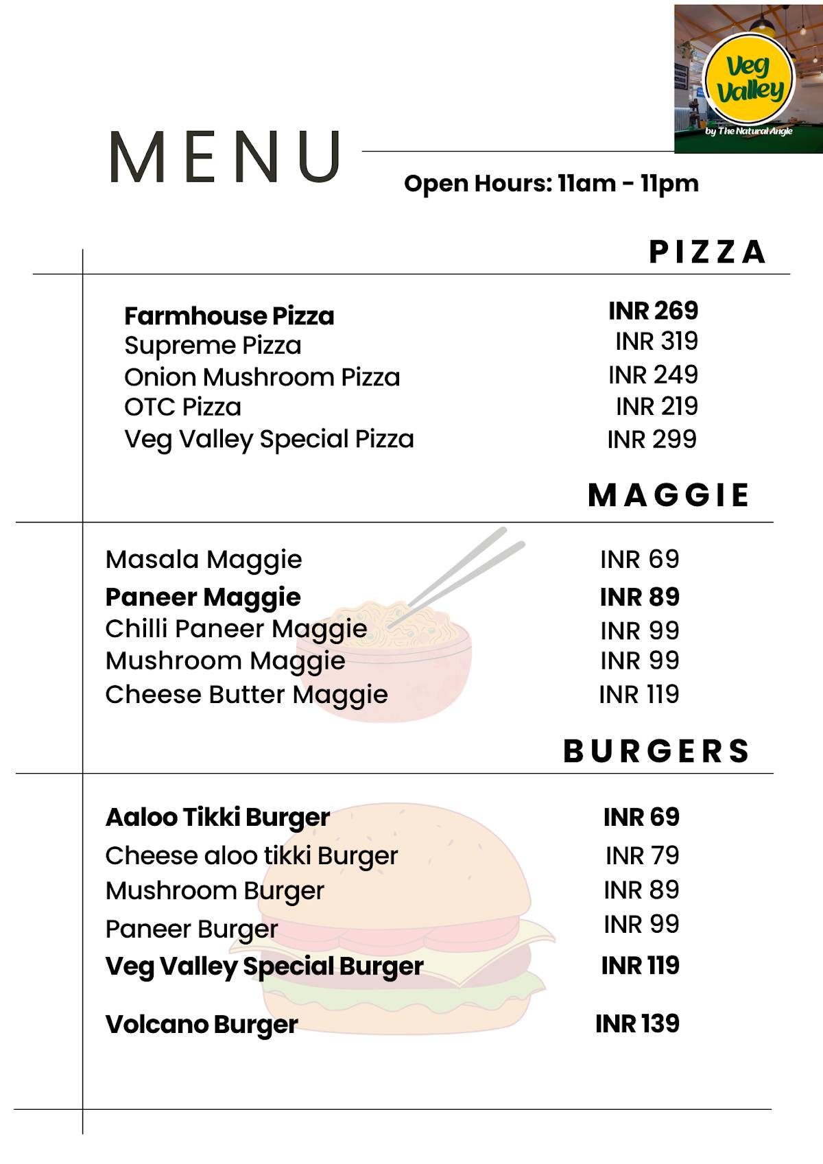 Veg Valley by The Natural Angle menu