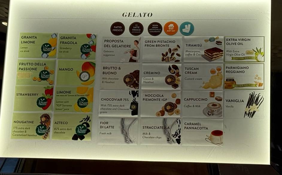 Menu di Venchi Cioccolato e Gelato, Roma Via degli Orfani, Pantheon 