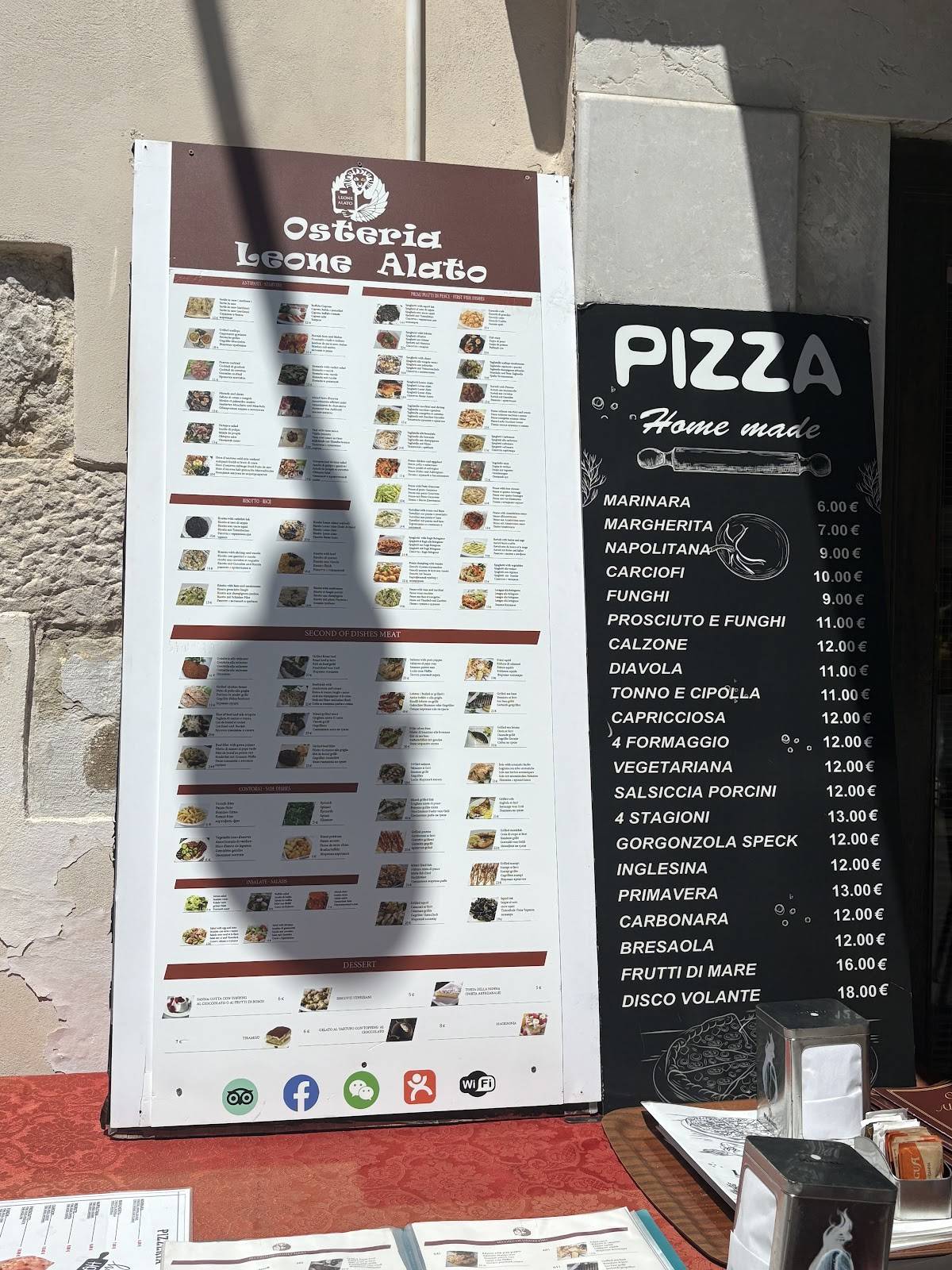 Menu di Osteria Leone Alato 