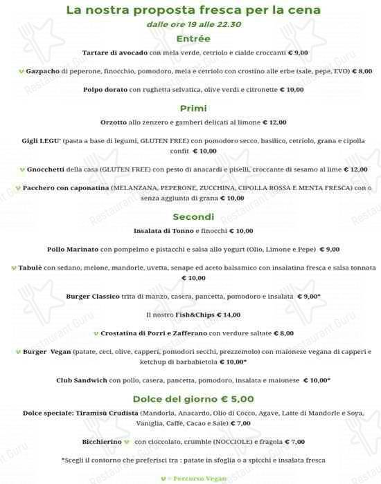 Menu di Versoverde Bistrot 