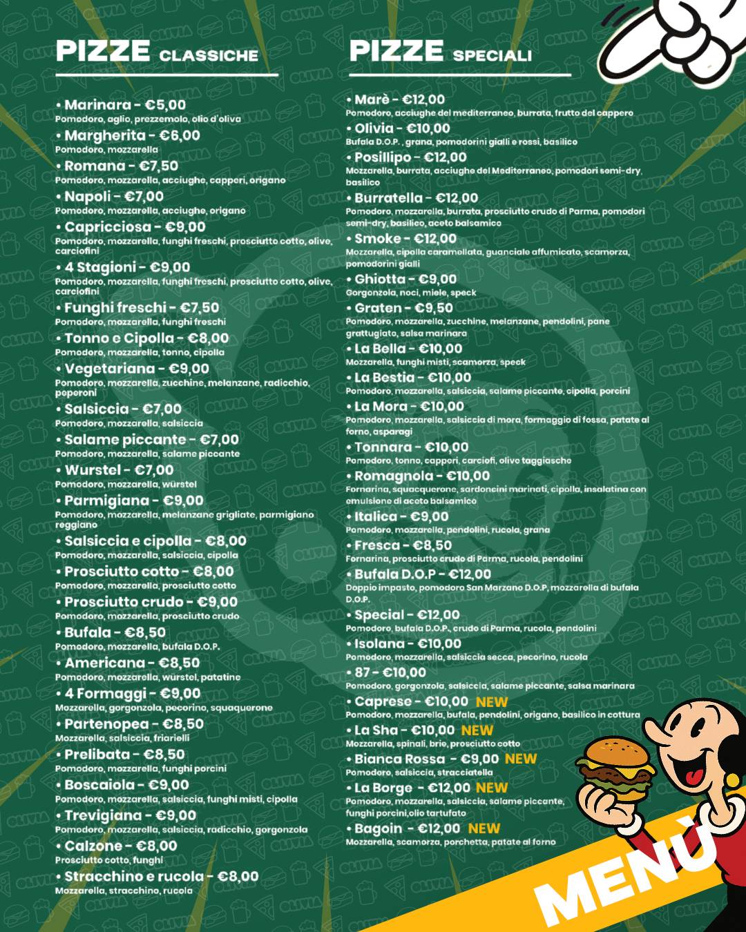 Menu di Olivia Pizza & Dintorni 