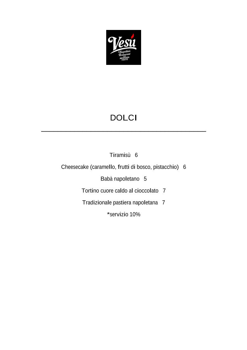 Menu di Vesù By Sano Sano 