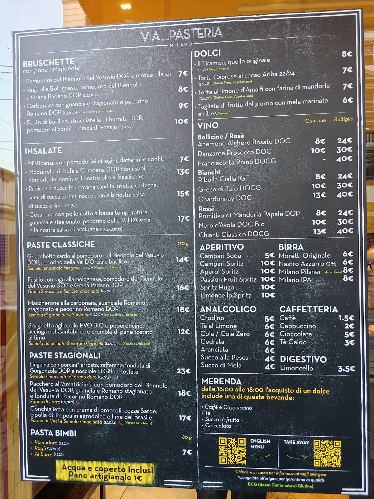 Menu di Via Pasteria 