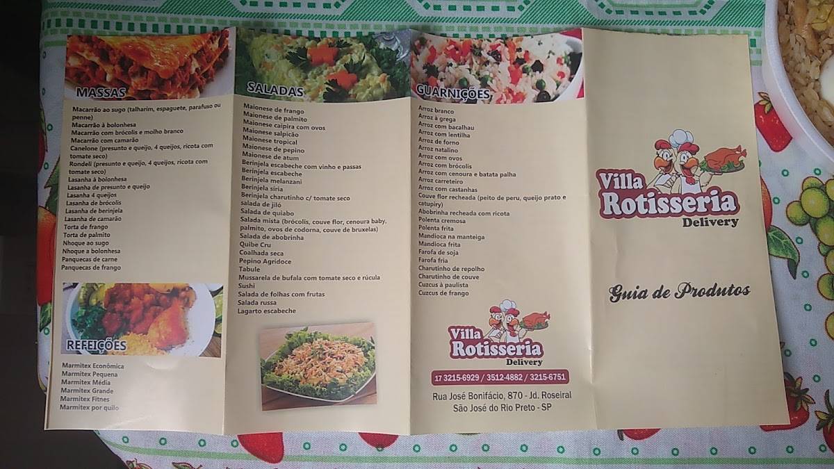 Villa Rotisseria cardápio