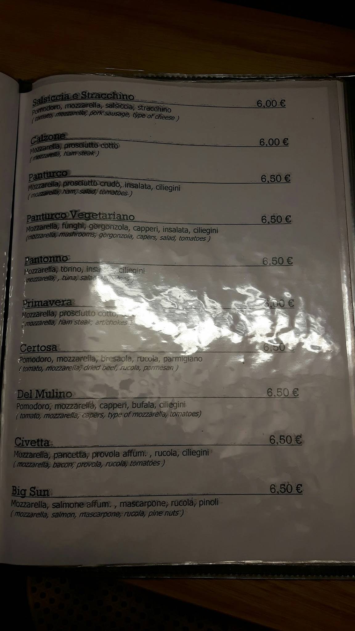 Menu di Voglia di Pizza 