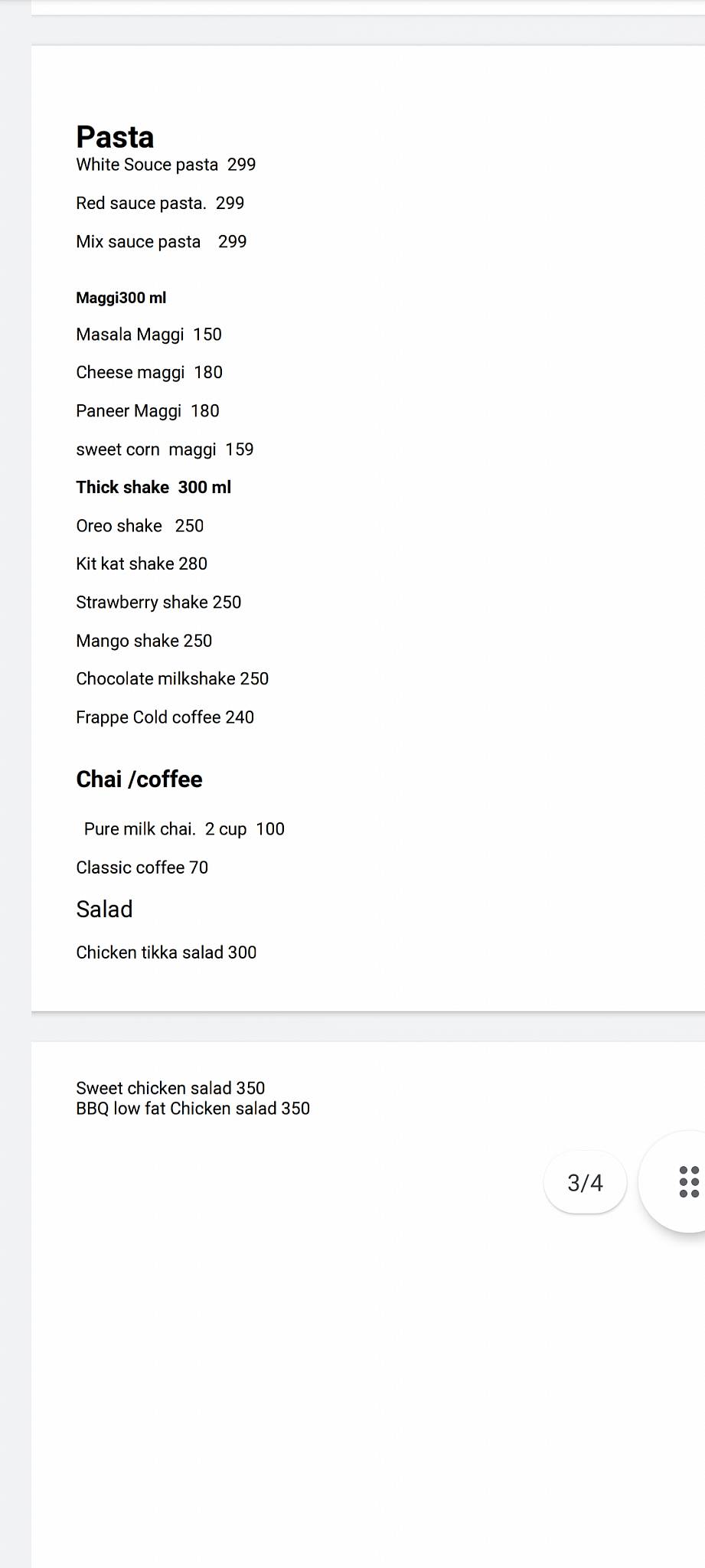 WE_ EATERS CAFE menu