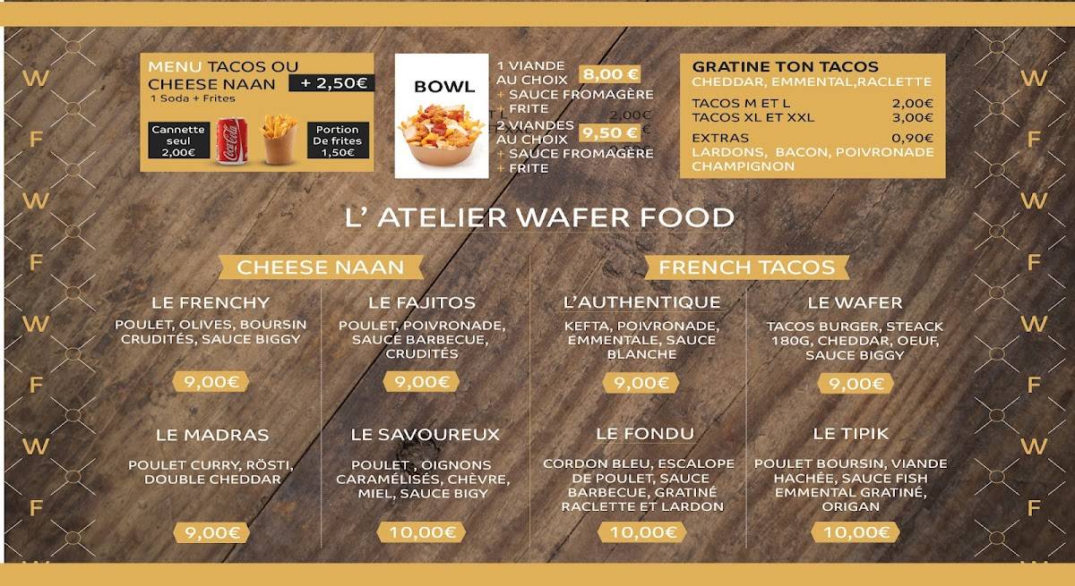 Menu de Wafer Food