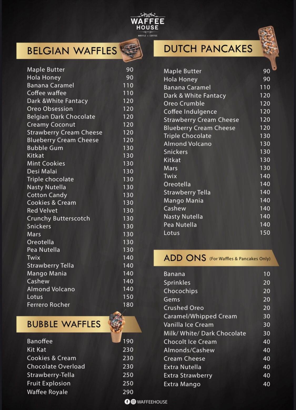 Waffee House menu