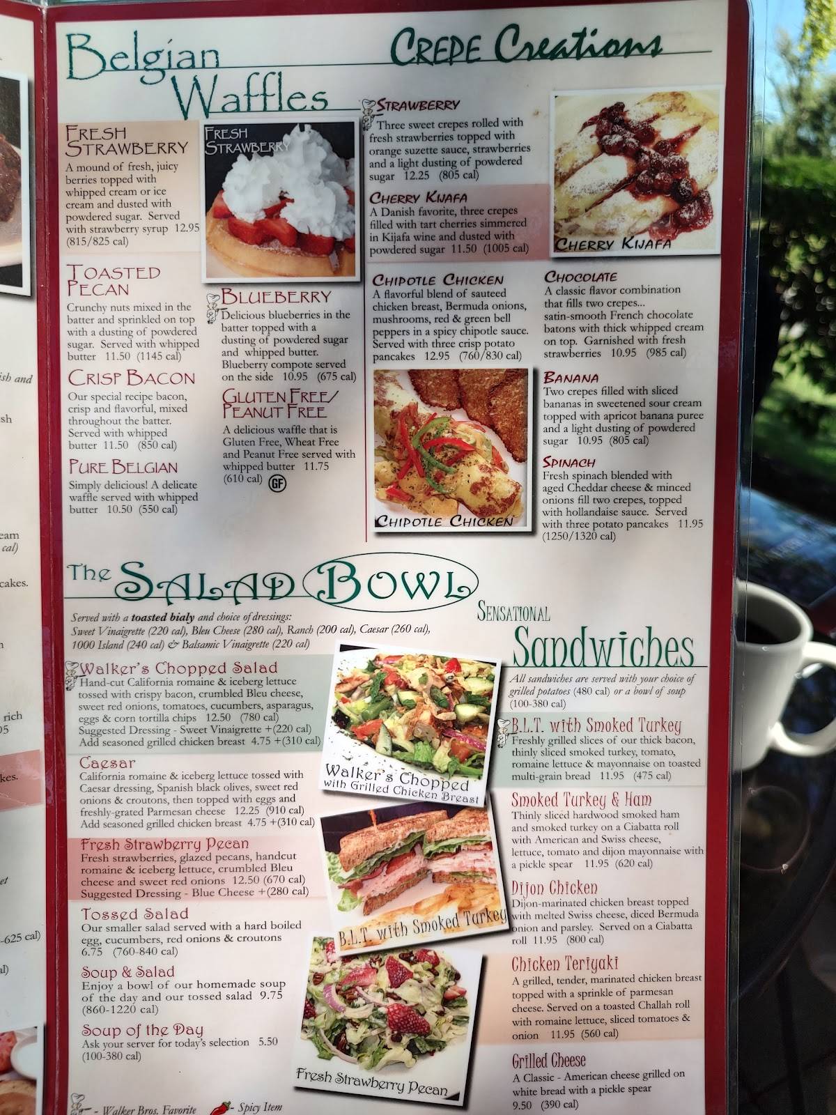 Menu at Walker Bros. Original Pancake House restaurant, Lincolnshire