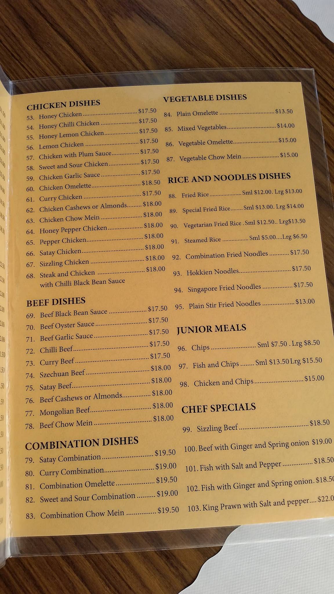 Menu at Wing Hing Chinese Restaurant, Mount Barker, 26 Albany Hwy