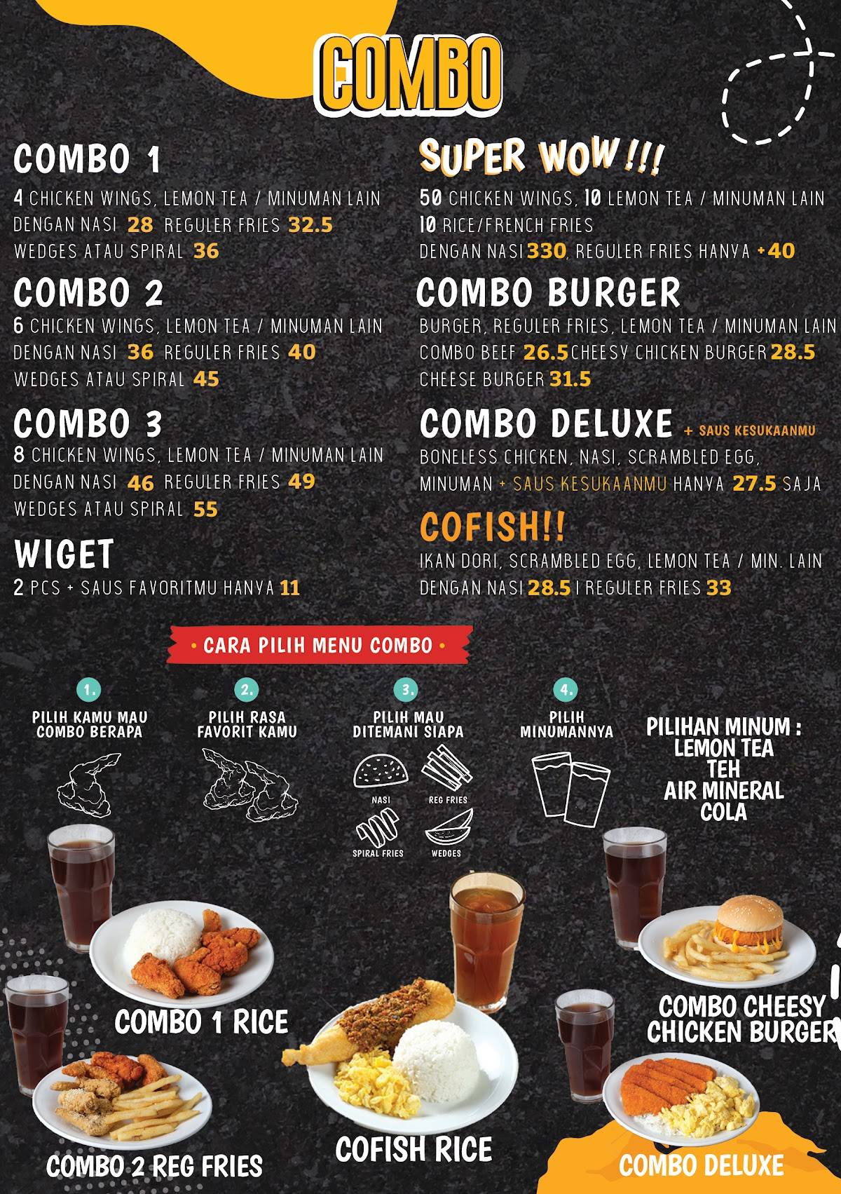Menu at Wingz o Wingz Gegerkalong restaurant, Bandung