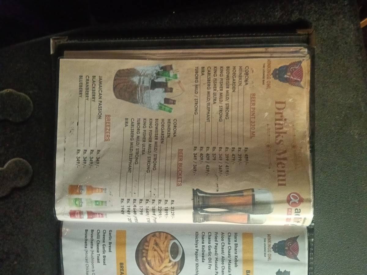 Winkingg Owl- The Lounge Bar menu