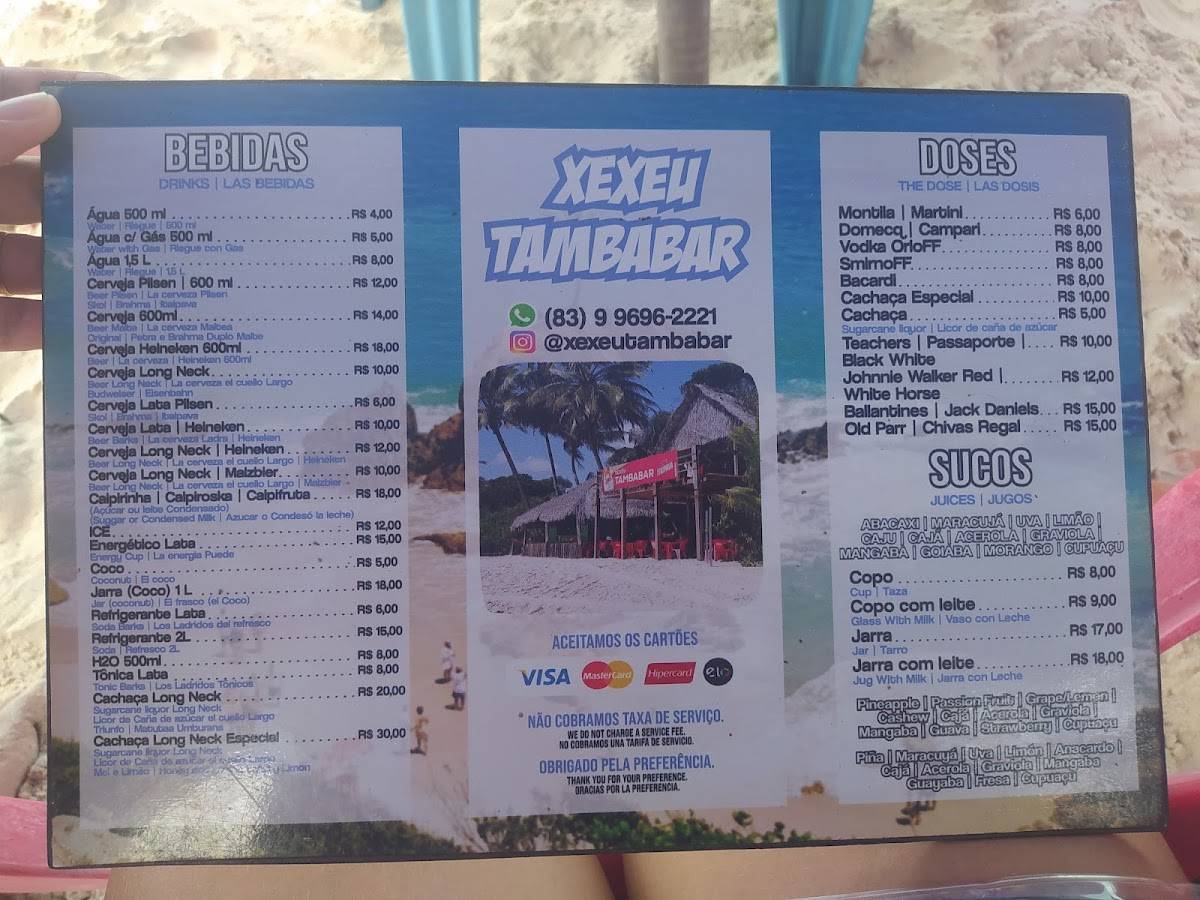 Xexeu Tambabar cardápio