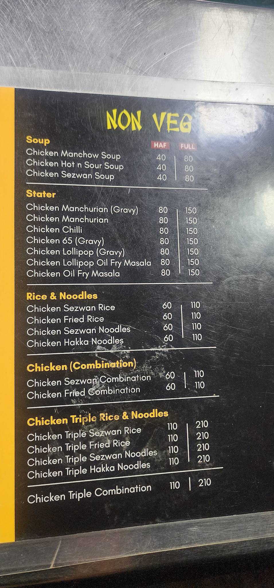 YUM CHINESE ( Antrolikar Nagar) menu