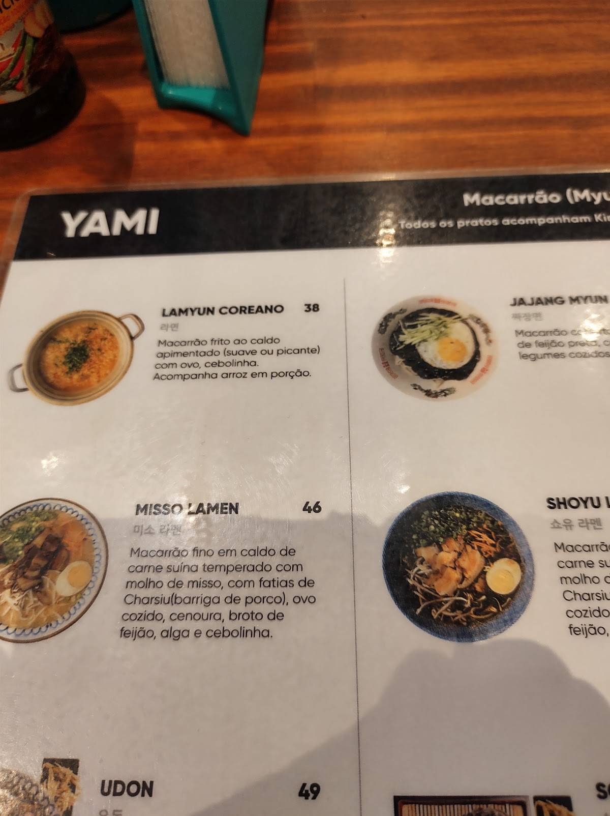 Yami Asian Food cardápio