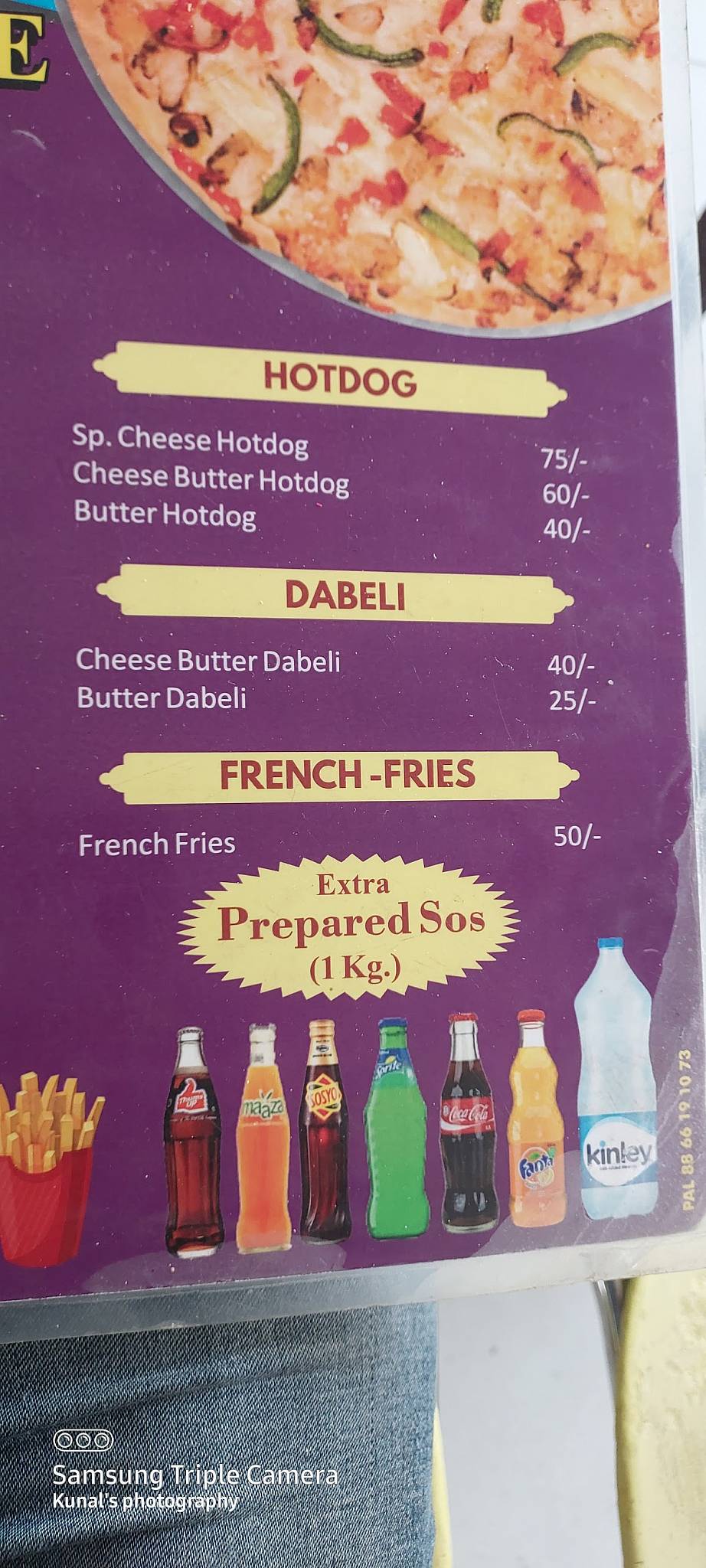 Yes Boss - Food Zone menu