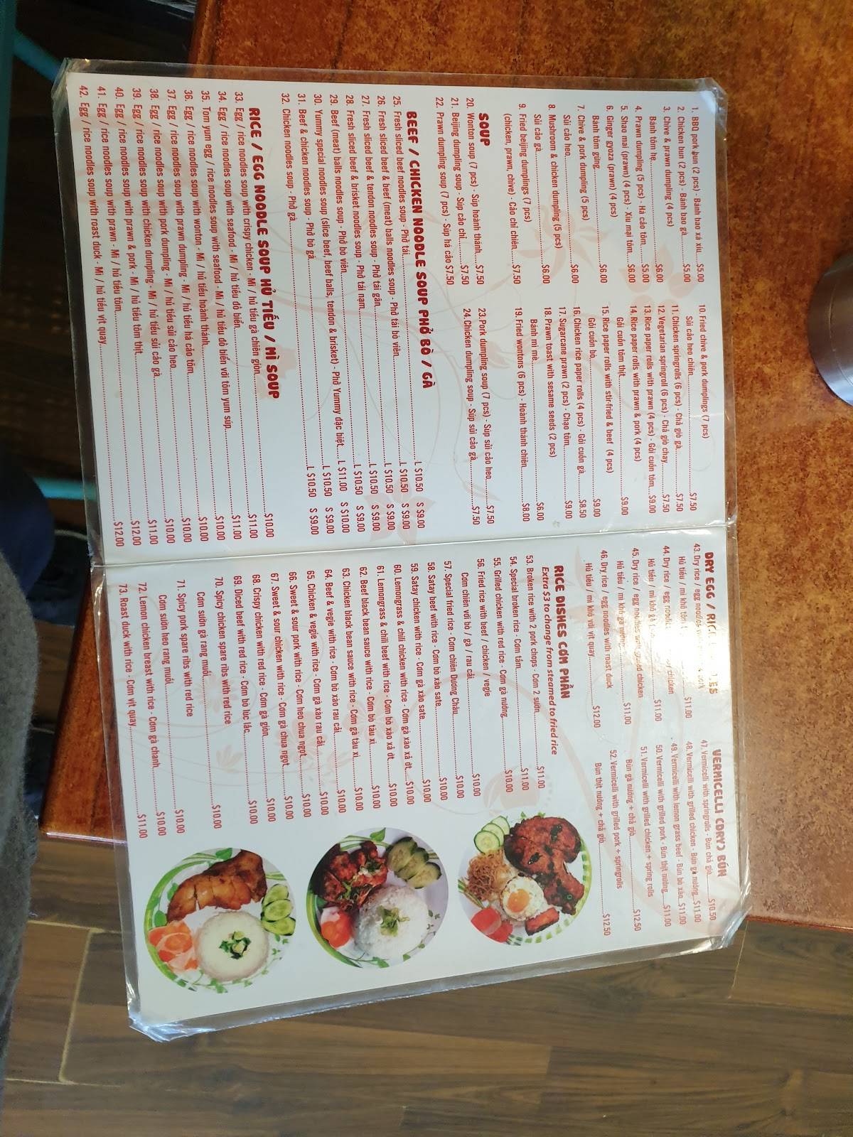 Menu at Yummy Pho Langwarrin restaurant, Langwarrin