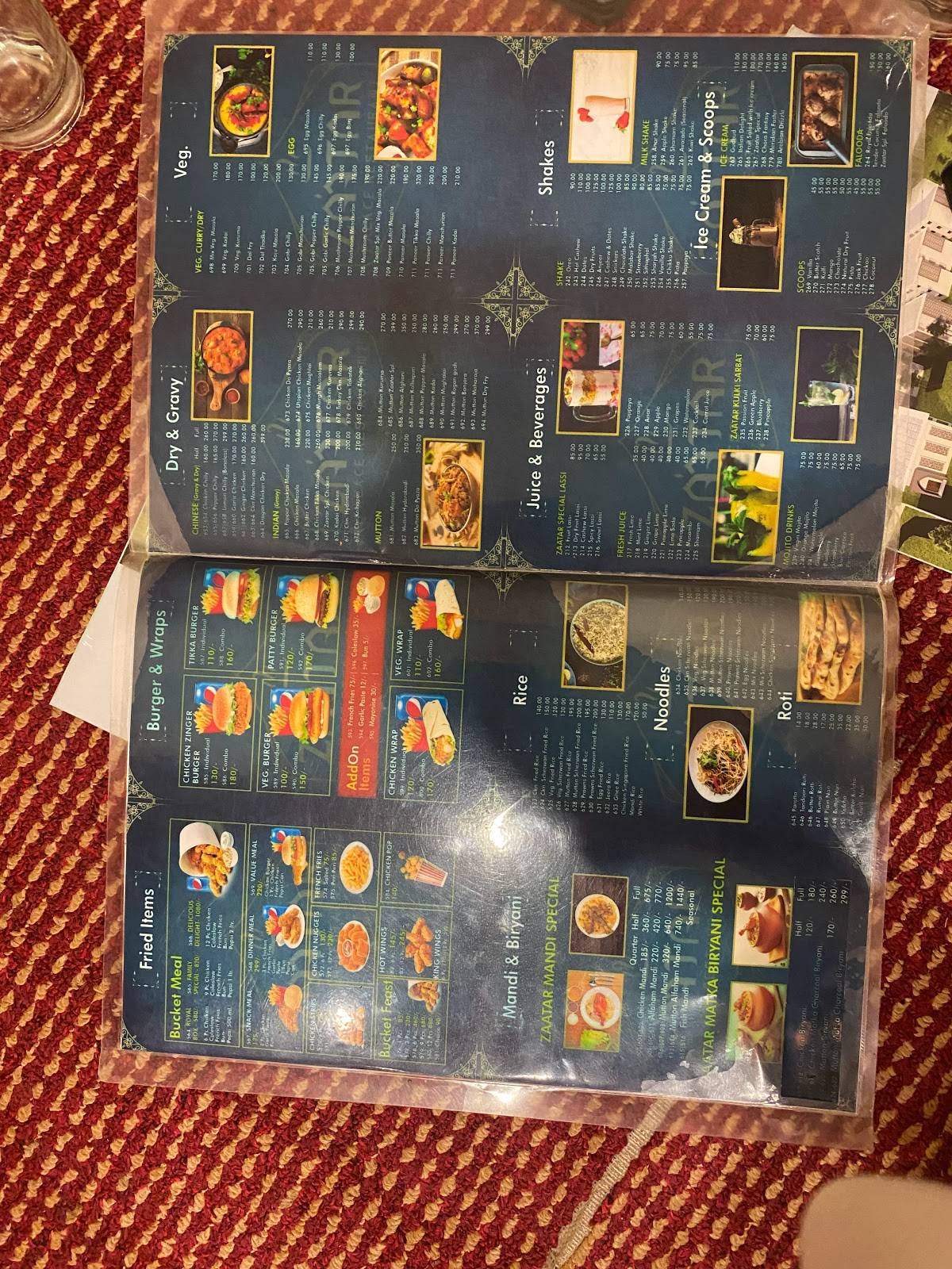 Menu at Zaatar Palace Restaurant, Bhatkal