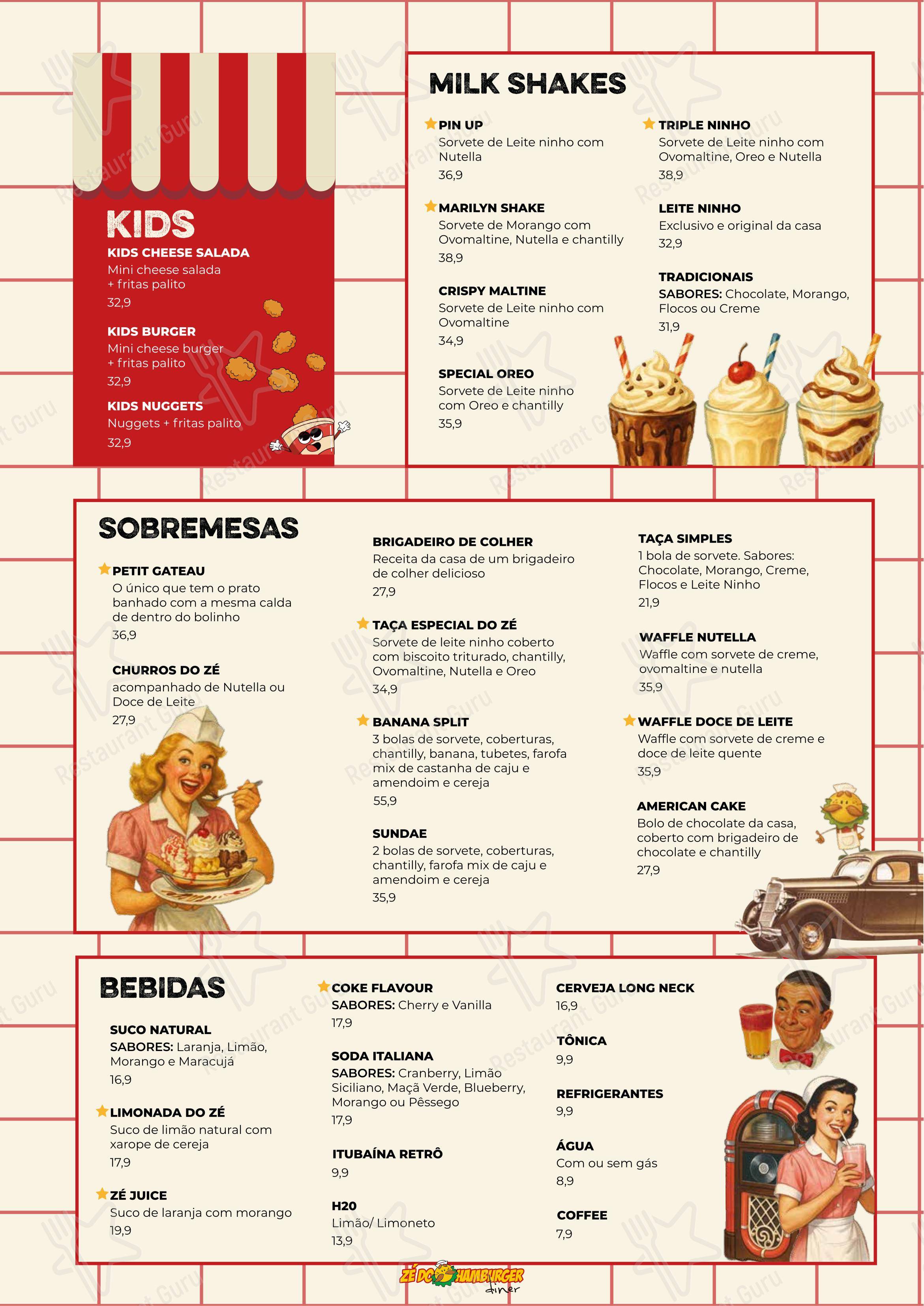 Zé Do Hamburger em Sorocaba - Menu