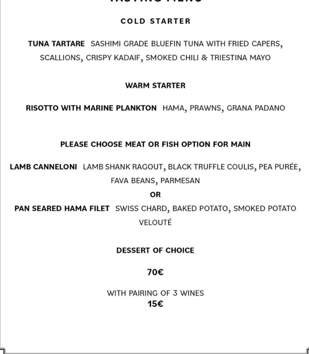 Menu di Zinfandel Food & Wine Bistro 