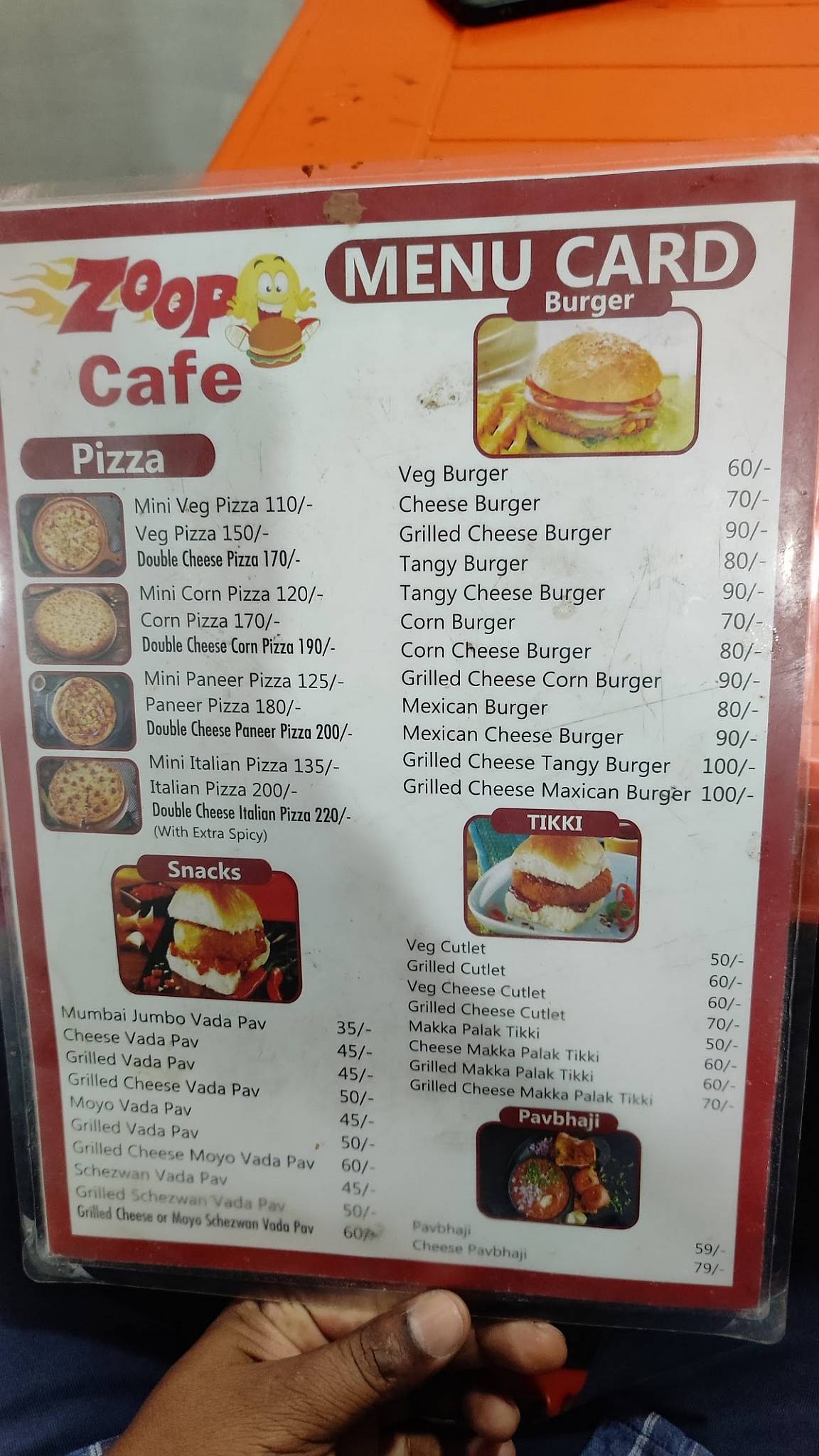 Zoop cafe menu