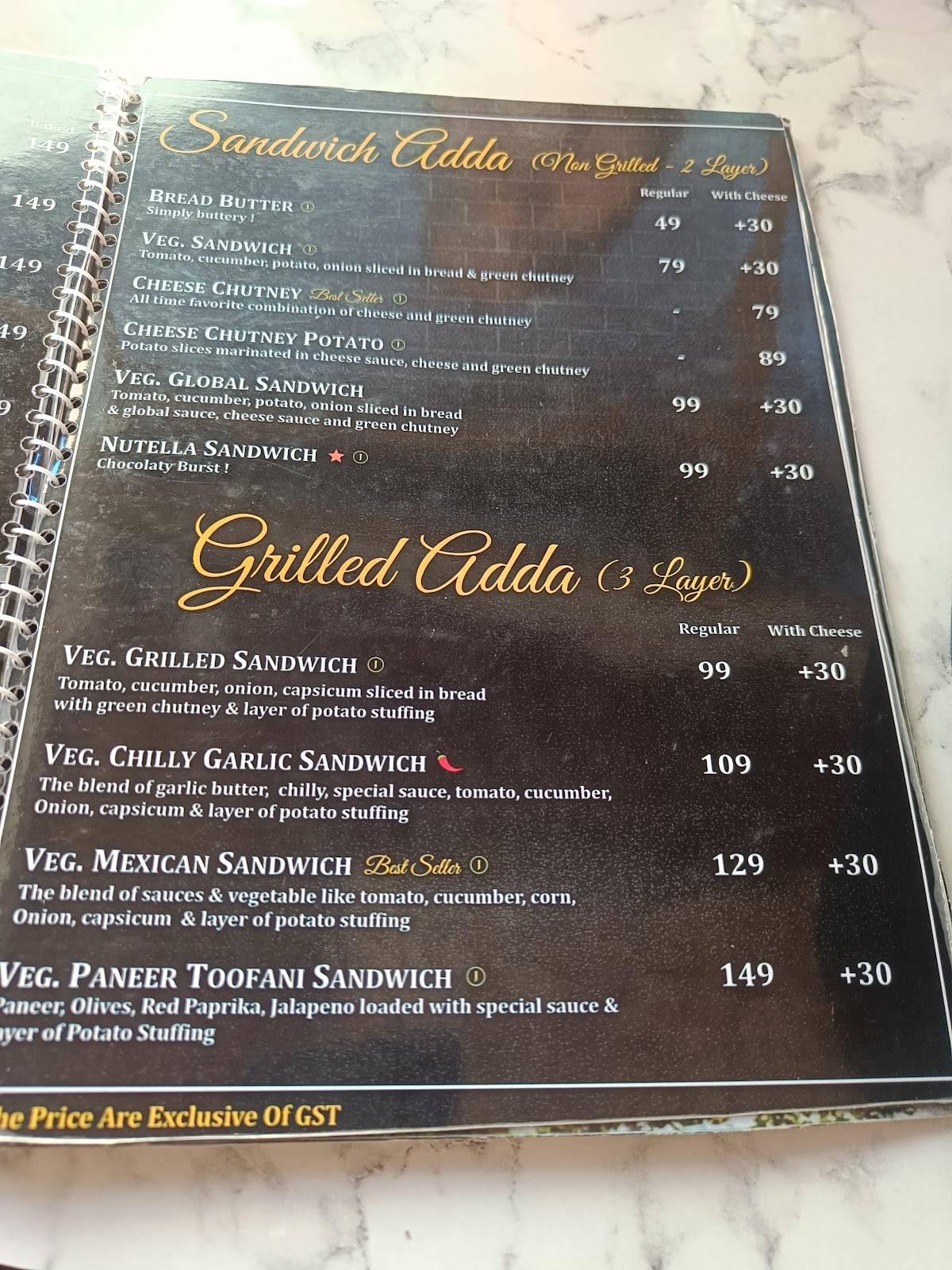 Zorko Vikasnagar menu