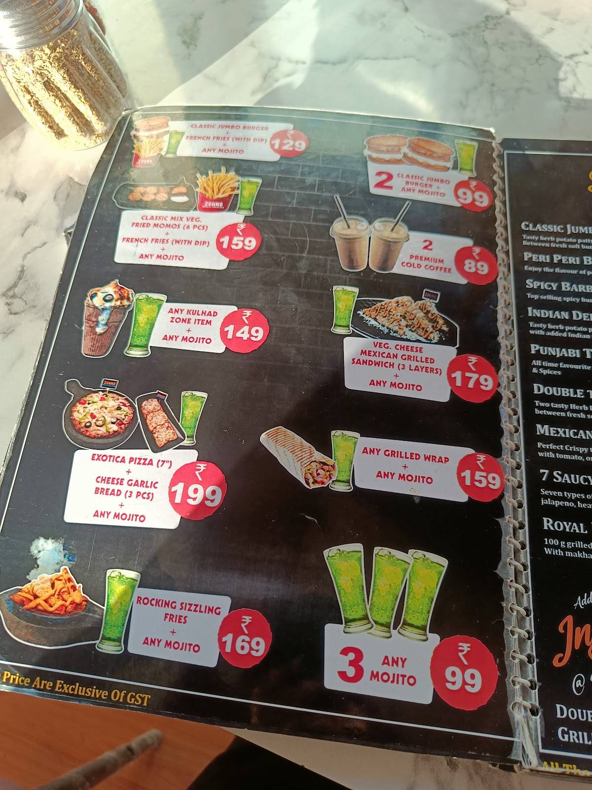 Zorko Vikasnagar menu