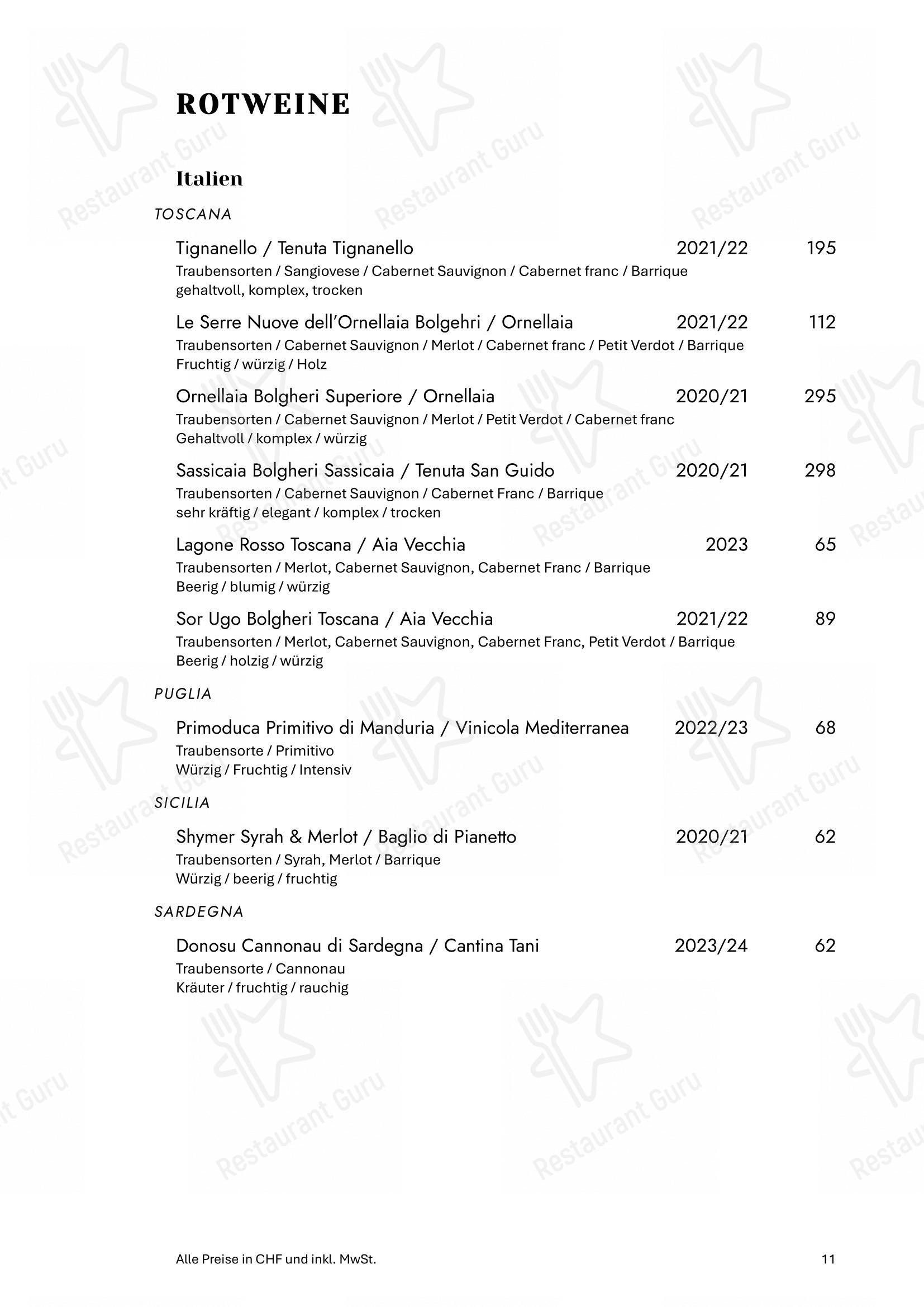 Zum Königstuhl - Schweizer Restaurant in Zürich Niederdorf in Zurigo - 菜单