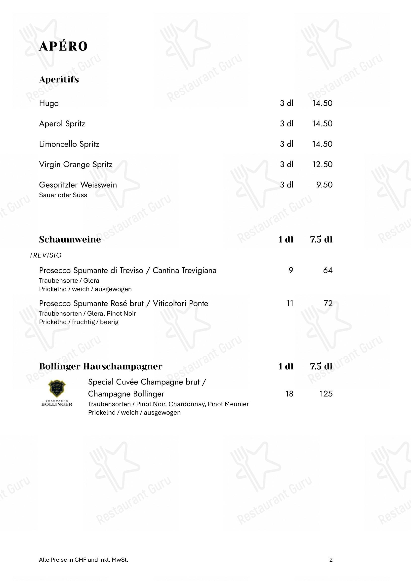 Zum Königstuhl - Schweizer Restaurant in Zürich Niederdorf in Zurigo - 菜单