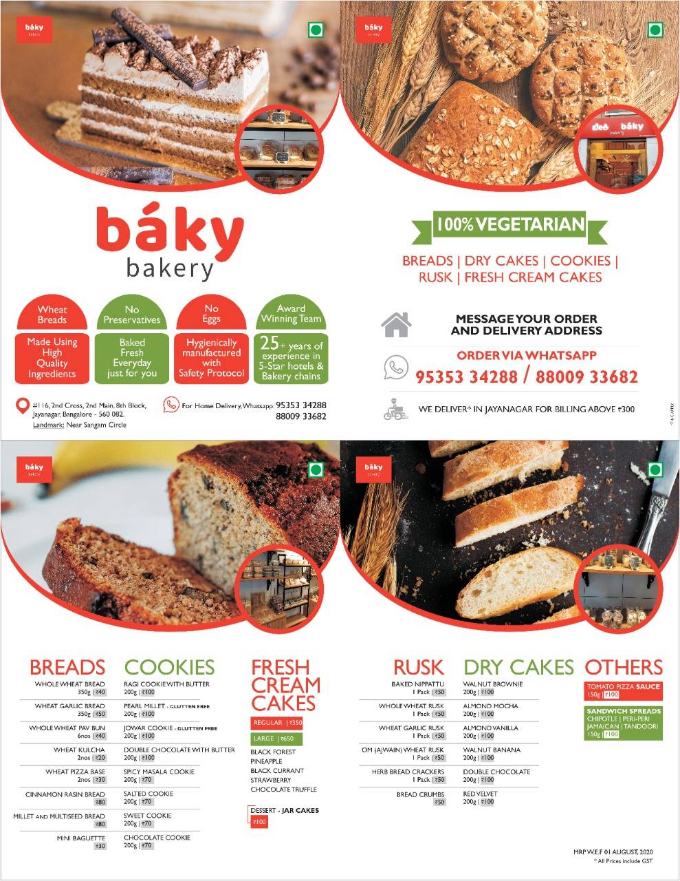 baky bakery menu