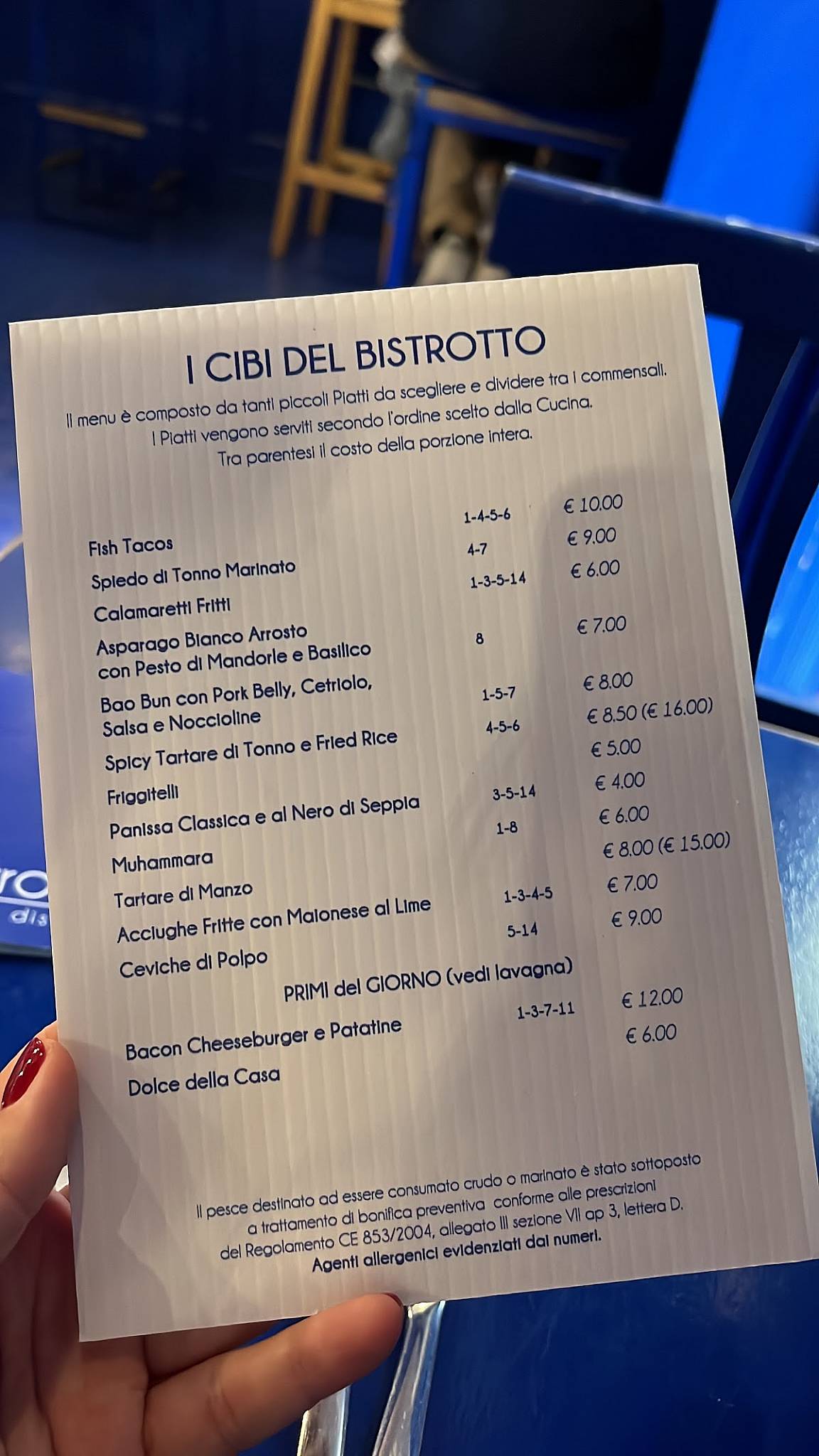 Menu di Il Bistrotto 