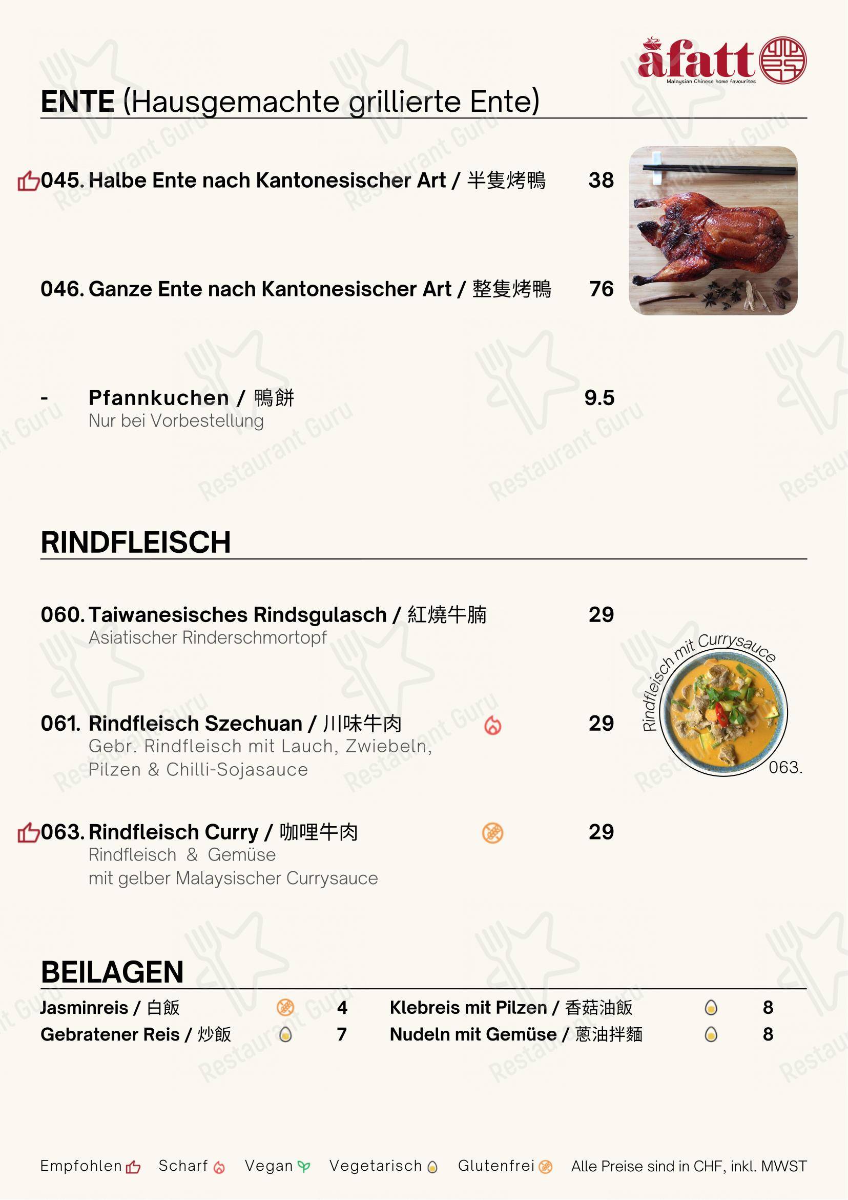 Menu per A Fatt ristorante