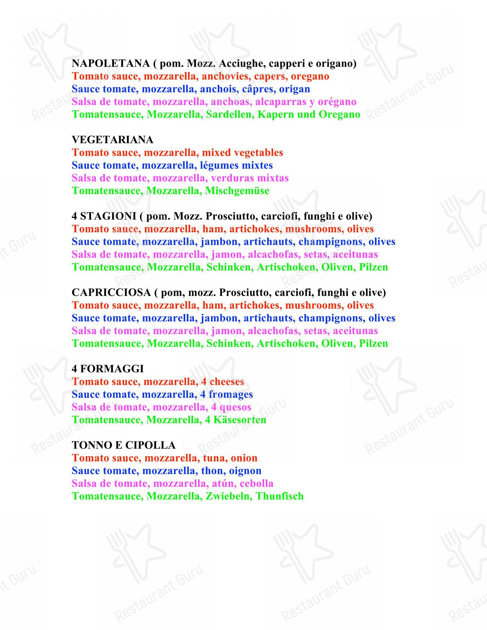 Menu per Bar Trattoria Silvia e Claudia in Pisa