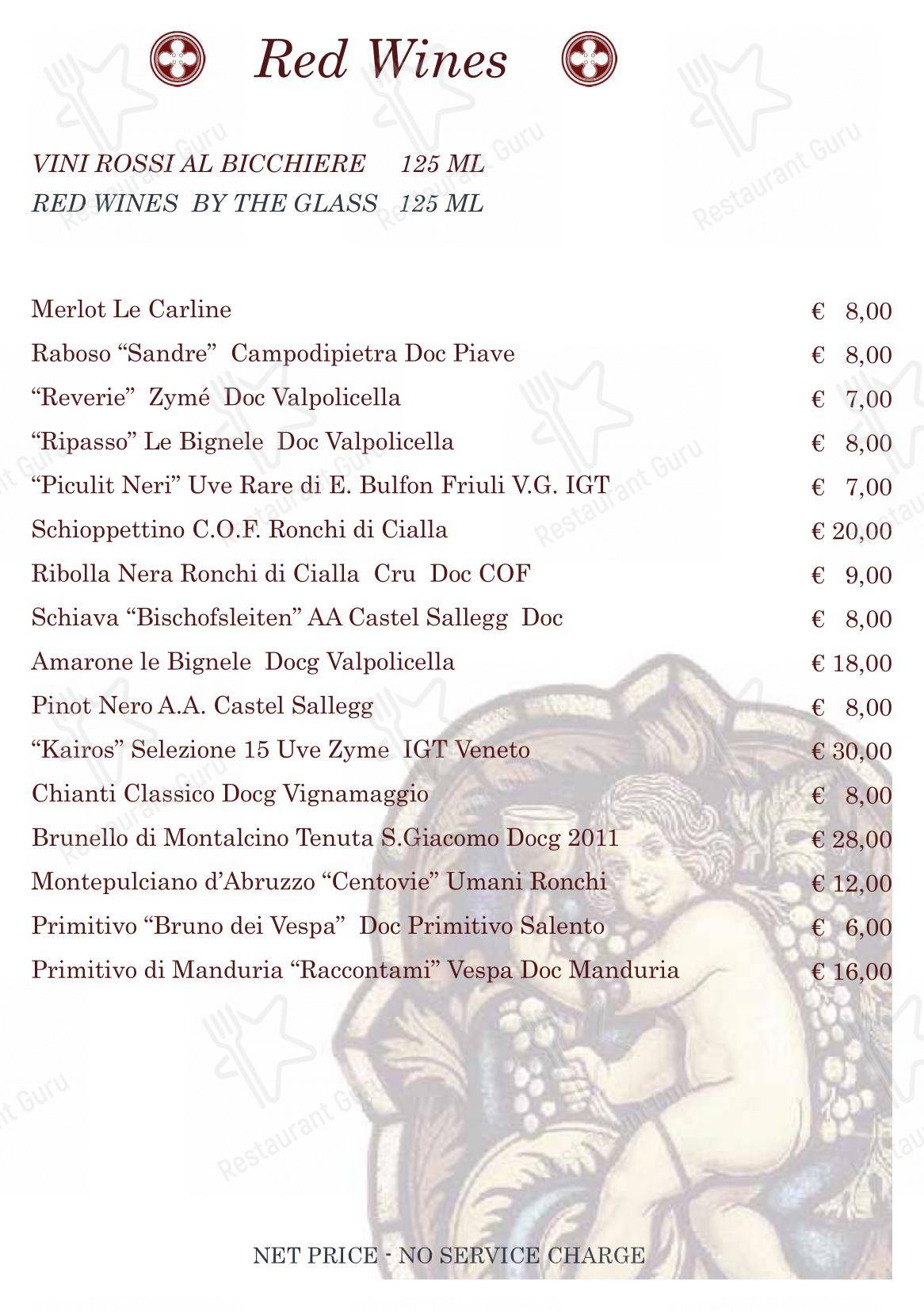 Основное меню per Bistrot de Venise ristorante