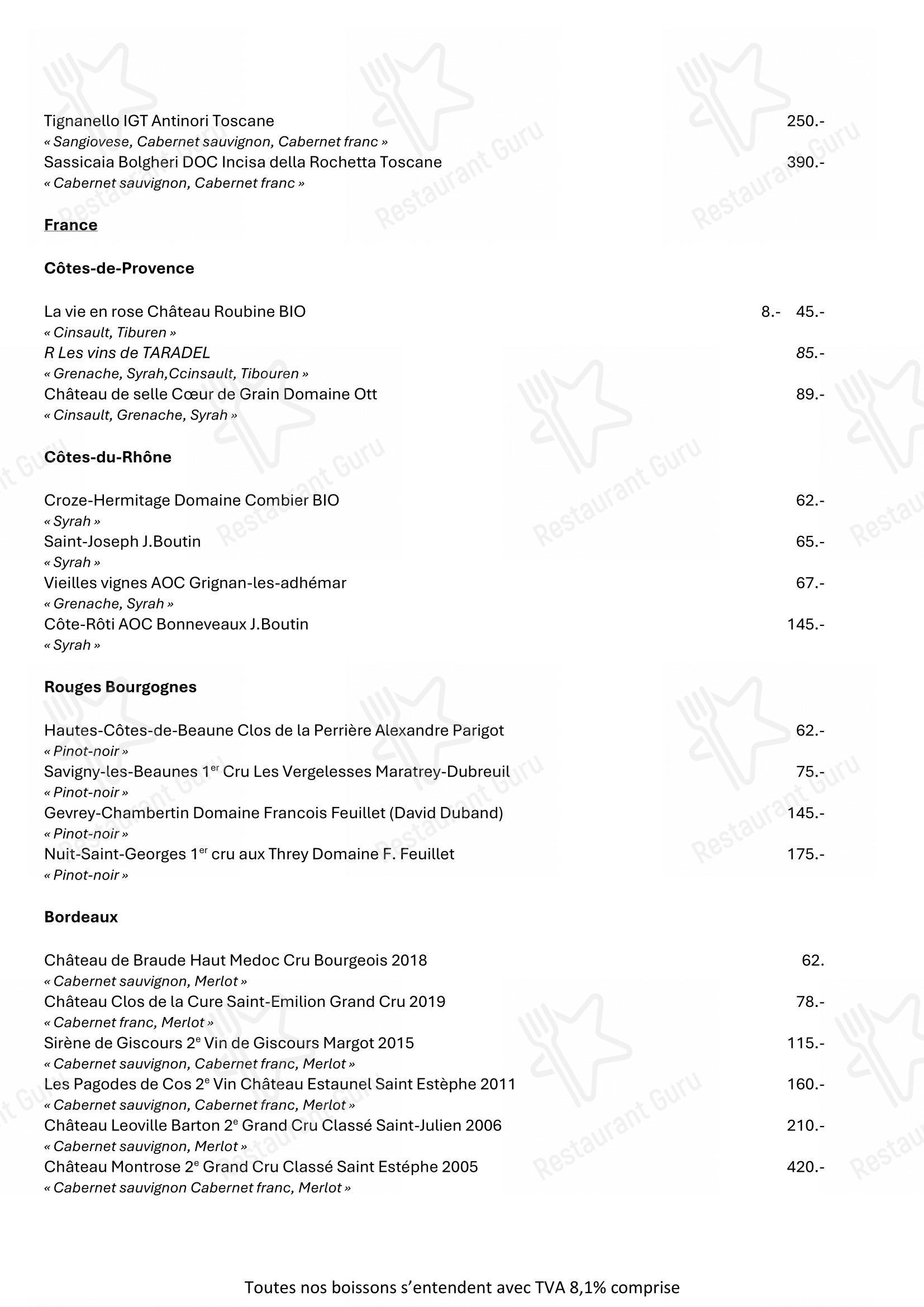 Menu bar per CIAO BELLA ristorante