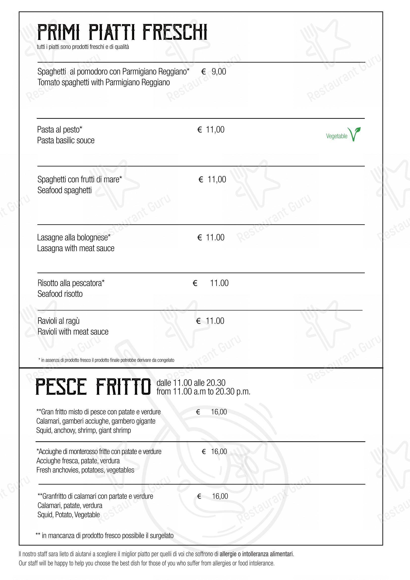 Menu pour Caffè-Restaurant Il Maggiore Riomaggiore pub et bar