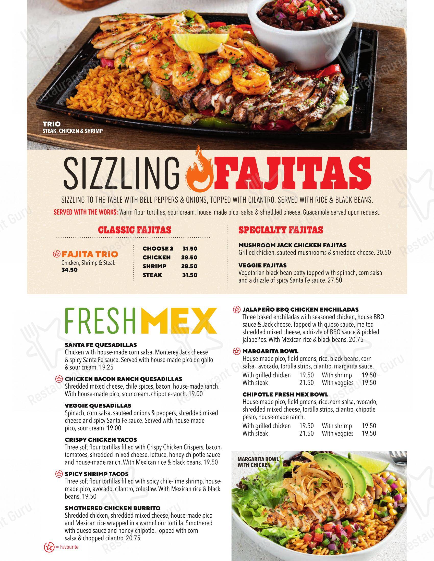 Menu pour Chili's Grill & Bar - 菜单