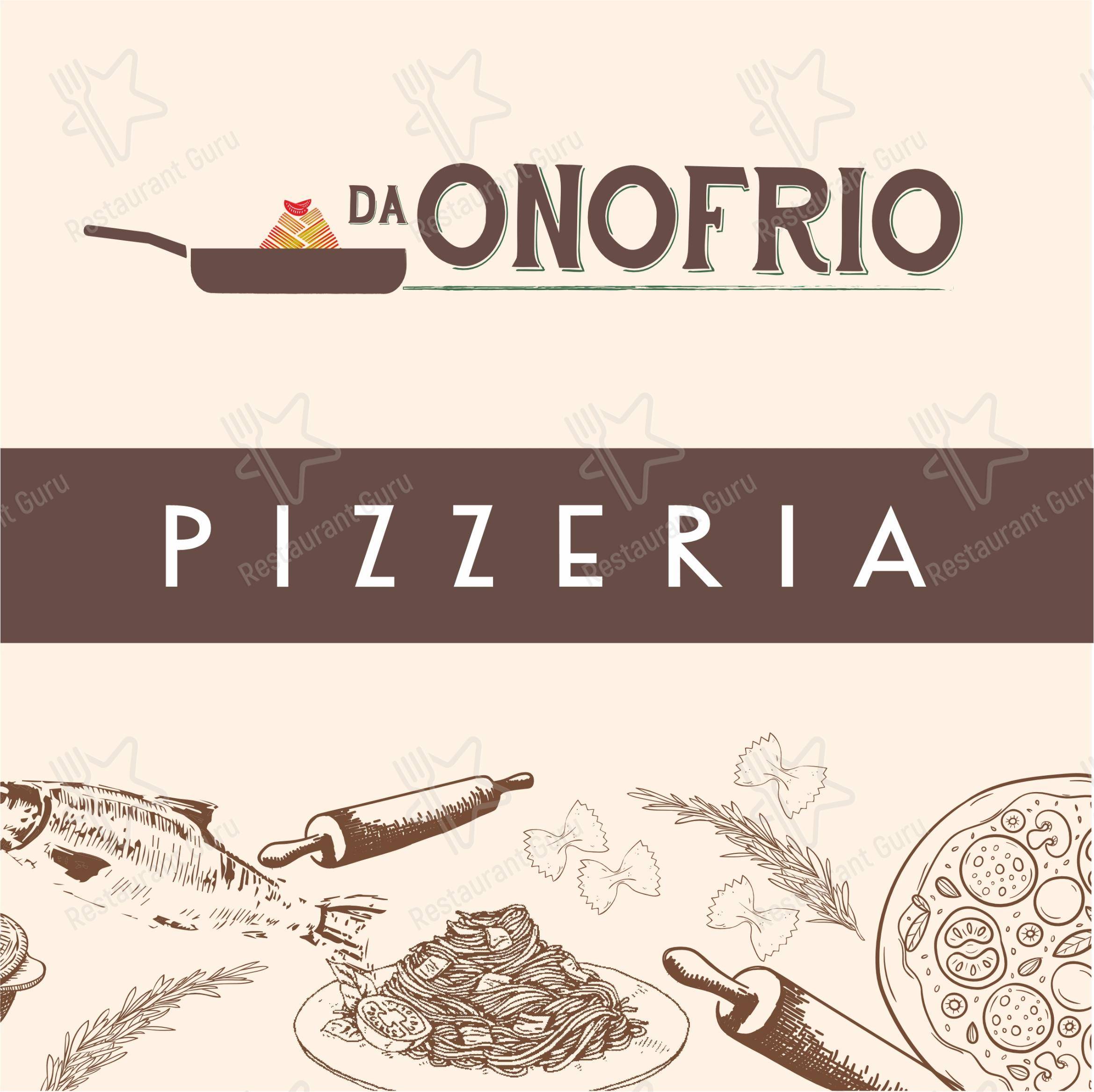Menu bar per Da Onofrio Ristorante Pizzeria ristorante