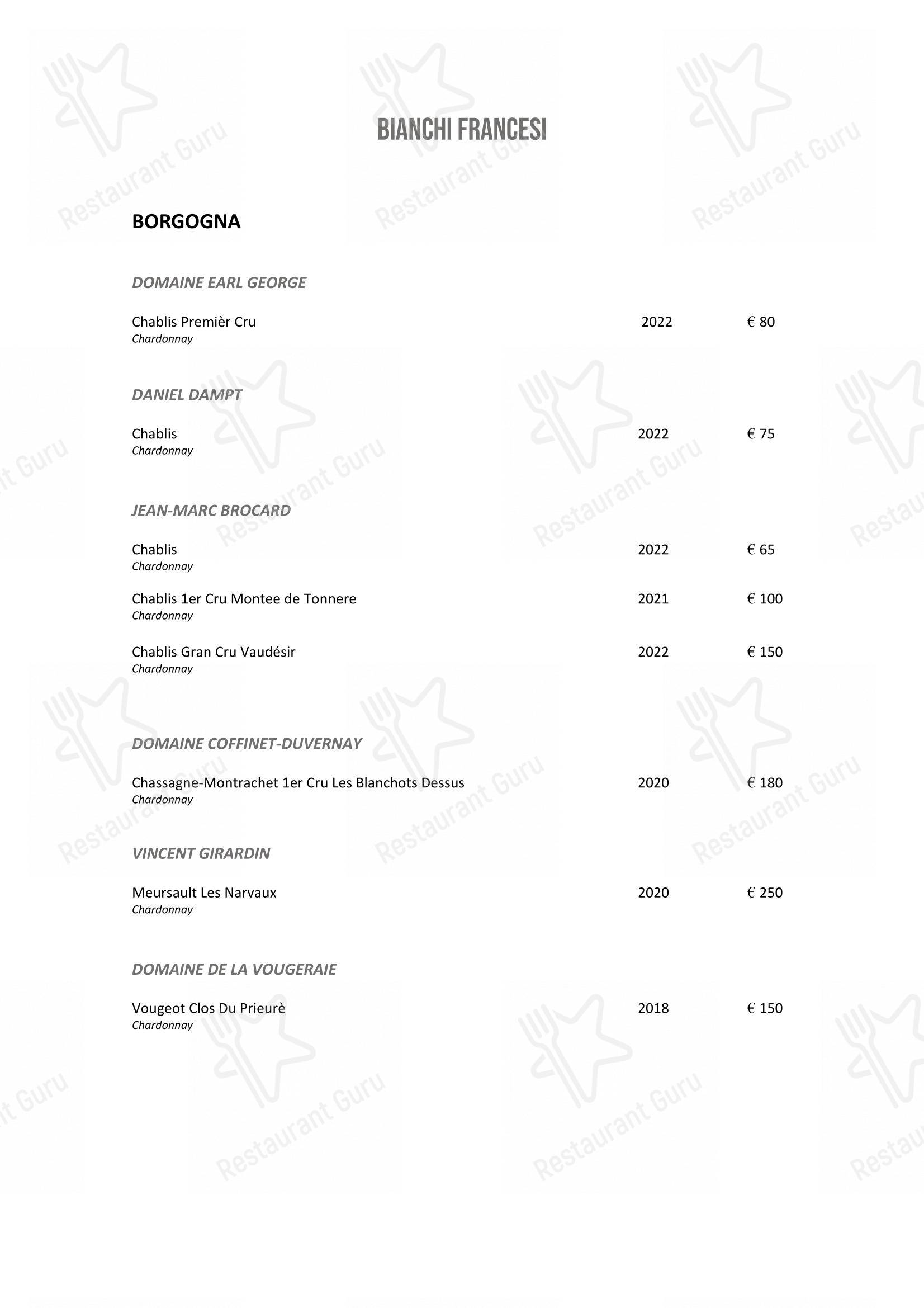 Menu di DanielCanzian Ristorante Milano - Wine Menu